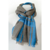 Foulard à chevrons en laine et soie - Bleu