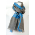 Foulard à chevrons en laine et soie - Bleu