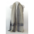 Foulard à chevrons en laine et soie - Gris