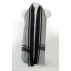 Foulard à chevrons en laine et soie - Noir