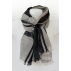 Foulard à chevrons en laine et soie - Noir