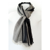 Foulard à chevrons en laine et soie - Noir