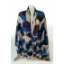 Foulard imprimé Coquelicots en laine - Bleu