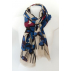 Foulard imprimé Coquelicots en laine - Bleu