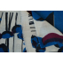 Foulard imprimé Coquelicots en laine - Bleu