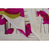 Foulard imprimé Coquelicots en laine - Fushia