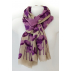 Foulard imprimé Coquelicots en laine - Lilas