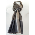 Foulard à chevrons et à carreaux en laine et soie - Bleu Ardoise