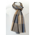 Foulard à chevrons et à carreaux en laine et soie - Bleu Ciel