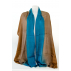 Foulard dégradé motif cachemire - Bleu / Marron
