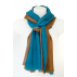 Foulard dégradé motif cachemire - Bleu / Marron