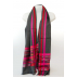 Foulard en laine et soie à rayures fushia