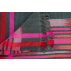Foulard en laine et soie à rayures fushia