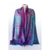 Foulard en soie - Turquoise et fushia