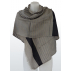 Foulard en cachemire et soie à rayures - Noir