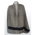 Foulard en cachemire et soie à rayures - Noir