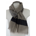 Foulard en cachemire et soie à rayures - Noir