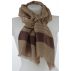 Foulard en cachemire et soie à rayures - Marron