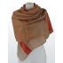 Foulard en cachemire et soie à rayures - Orange