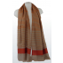 Foulard en cachemire et soie à rayures - Orange