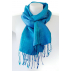 Écharpe en soie - Bleu turquoise bicolore