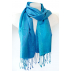 Écharpe en soie - Bleu turquoise bicolore