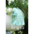 Fouta plage, hammam, coton bio, Blanc & Menthe, serviette plage & bain 100x200 cm