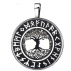 Pendentif arbre à vie talisman nordique 15 en 1 argenté