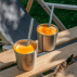 Set de 2 tasses double paroi Ginkgo+Cerisier 180ml