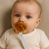 Attache Tétine en Coton Bio Teddy Blanc