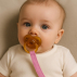 Attache Tétine en Coton Bio Teddy Rose
