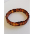 Bracelet de perles d'ambre rectangulaires cognac
