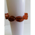 Bracelet aux perles d'ambre cognac à 4 facettes 