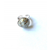 Bague artisanale faïence blanche et dorée en bouton ancien