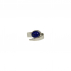 Bague réglable en lapis lazuli et argent rhodié