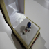 Bague réglable en lapis lazuli et argent rhodié