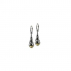 Boucles d'oreilles en ambre vert de la Baltique sur argent 925.