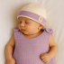 Bonnet de Naissance en Coton Bio Blanc et Rose