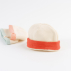 Bonnet de Naissance en Coton Bio Blanc et Fraise