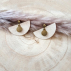 Boucles d'oreilles en liège blanc et bronze - Irina