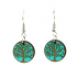 Boucles d'oreilles en bois de liège "Arbre de vie" Bleu