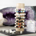 Bracelet énergétique en perles de céramique EM et pierres fines cristaux naturels fait-main - Confiance