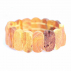 Bracelet manchette ambre jaune non poli