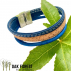 Bracelet artisanal liège "Trio Blue"- Bracelet Homme Vegan