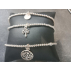 Parure bracelet de Shungite, bracelet et bague d'argent dans un écrin