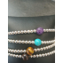 Parure bracelet de Shungite, bracelet et bague d'argent dans un écrin