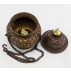 Encensoir / Brûle-encens Tibétain artisanal en cuivre et laiton pour les encens en Résine - M