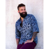 Chemise unisexe Khuna 3/4 Bleu – 100% Coton de Pima
