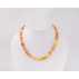 Collier en ambre jaune perles cylindriques pour femme
