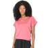 T-shirt femme manches courtes tombantes merinos rose